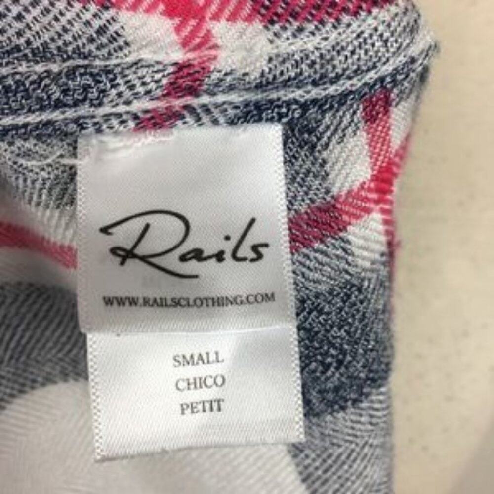 Rails Red, White And Navy Plaid Button Down Sm - image 6